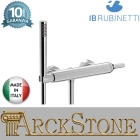 Miscelatore doccia esterno completo di kit doccia marca IB rubinetti modello Batlò rubinetteria rubinetto parete muro ottone cromato bagno