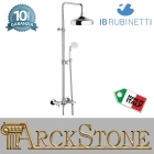 Colonna doccia completa di miscelatore di kit doccia marca IB rubinetti modello Hermes rubinetteria rubinetto ottone cromato bagno casa muro fontana finitura cromo rivenditore autorizzato campania arredamento arredo garanzia 10 anni azienda certificata 