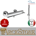 Miscelatore Incasso Doccia Esterno Attacco 1/2" Con Duplex E Set Doccia Round Ottone Finitura Cromata Duemmeggi Rubinetteria Rubinetto Fontana Miscelatore Mix Cromo 2MG