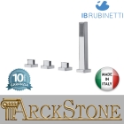 Miscelatore bordo vasca da appoggio quattro fori con uscita per colonna riempimento marca IB rubinetti modello SuperBox rubinetteria rubinetto ottone cromato fontana finitura cromo rivenditore autorizzato campania arredamento garanzia 10 anni qualità