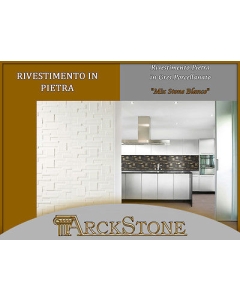 ARCKSTONE Rivestimento Ceramica Piastrella Gres Effetto Pietra Mix Stone Bianco