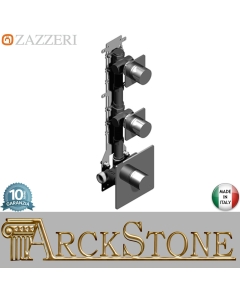 Zazzeri Rubinetterie 100 Miscelatore Gruppo Doccia Termostatico Incasso A Muro SMART 4 Vie 3 Fori Monocomando Stile Moderno Materiale Ottone Finitura Cromato Rubinetteria Rubinetto Fontana Mix Cromo Bagno Economico