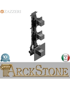 Zazzeri Rubinetterie Qquadro Miscelatore Gruppo Doccia Termostatico Incasso A Muro SMART 4 Vie 3 Fori Monocomando Stile Moderno Materiale Ottone Finitura Cromato Rubinetteria Rubinetto Fontana Mix Cromo Bagno Economico