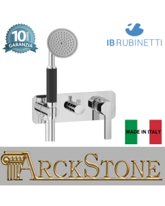 Miscelatore doccia incasso tre vie con kit doccia integrato nella placca marca IB rubinetti modello Belmondo Elle rubinetteria rubinetto ottone cromato bagno casa Rivenditore Autorizzato Campania Arredamento Arredo Finitura Cromo Fontana azienda certifica