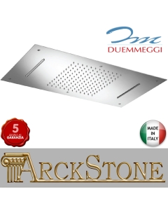 Soffione Duemmeggi Temptation Rectangular Inox Lucido 380x700 mm Incassato Soffitto Getto Doppio Pioggia E Doppia Cascata Luci LED RGB Cromoterapia Radiocomando E Alimentatore Bagno Doccia Soffitto 2MG