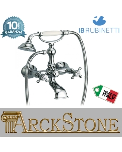 Miscelatore gruppo vasca esterno a parete completo di accessori doccia marca IB rubinetti modello Hermes rubinetteria rubinetto ottone cromato bagno casa muro fontana rivenditore autorizzato campania arredamento arredo qualità made in italy azienda 