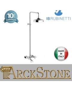 Miscelatore vasca a parete con colonna doccia integrata marca IB rubinetti modello Hermes rubinetteria rubinetto ottone cromato bagno casa muro fontana finitura cromo rivenditore autorizzato campania arredamento arredo garanzia 10 anni made in italy