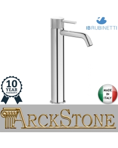 Miscelatore Lavabo Alto IB Rubinetti Industria Completa Di Piletta Di Scarico Click-Clack Materiale Ottone Finitura Cromata Rubinetteria Rubinetto Fontana Miscelatore Mix Cromo Bagno