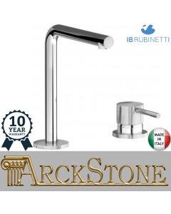 Miscelatore Lavabo A Due Fori IB Rubinetti Industria Materiale Ottone Finitura Cromata Rubinetteria Rubinetto Fontana Miscelatore Mix Cromo Appoggio Bagno 2