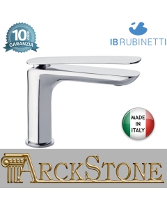 Miscelatore lavabo completo di piletta di scarico Click-Clack marca IB rubinetti modello KH-02 rubinetteria rubinetto ottone cromato bagno casa parete muro fontana finitura cromo rivenditore autorizzato campania arredamento garanzia 10 anni made in italy 