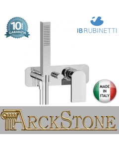 Miscelatore doccia incasso due vie con kit doccia integrato nella placca marca IB rubinetti modello K3 rubinetteria rubinetto ottone cromato bagno casa parete fontana finitura cromo rivenditore autorizzato campania arredamento garanzia 10 anni azienda