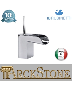 Miscelatore lavabo completo di piletta di scarico click-clack marca IB rubinetti modello LoveMe rubinetteria rubinetto ottone cromato bagno fontana cascata finitura cromo rivenditore autorizzato campania arredamento garanzia 10 anni made in italy qualità 