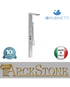 Colonna doccia termostatica a parete in acciaio lucido con soffione anticalcare, doppio body jet integrato anticalcare, doccia in ottone con flessibile Cromolux marca IB rubinetti modello Monamour cromato finitura cromo doccione rivenditore autorizzato