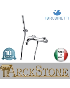 Miscelatore gruppo vasca esterno a parete completo di accessori doccia marca IB rubinetti modello MilanoTorino rubinetteria rubinetto ottone cromato bagno fontana finitura cromo rivenditore autorizzato campania arredamento qualità made in italy azienda