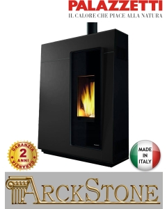 Stufa Pellet Aria Calda Ventilata Canalizzata Ermetica Slim Palazzetti Michelle 8 US Potenza 8 KW Nero Ridotta Salvaspazio