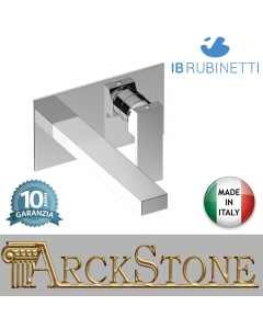 Miscelatore lavabo a parete bocca lunga completo di piletta di scarico click-clack marca IB rubinetti modello Rubacuori rubinetteria rubinetto ottone cromato fontana finitura cromo rivenditore autorizzato campania arredamento garanzia 10 anni azienda