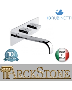 Miscelatore lavabo a parete completo di piletta di scarico click-clack marca IB rubinetti modello SuperBox rubinetteria rubinetto ottone cromato fontana finitura cromo rivenditore autorizzato qualità campania arredamento garanzia 10 anni azienda