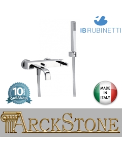 Miscelatore gruppo vasca esterno a parete completo di accessori doccia marca IB rubinetti modello SuperBox rubinetteria rubinetto ottone cromato fontana finitura cromo rivenditore autorizzato campania arredamento garanzia 10 anni azienda certificata