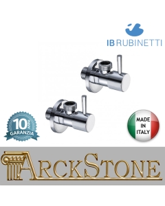 Coppia rubinetti d'arresto sottolavabo tondi marca IB rubinetti modello Shower & Co. finitura cromata presa muro doccetta rivenditore autorizzato flessibile doccia cromatura campania garanzia 10 anni parete cromo azienda certificata