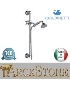 Saliscendi Hermes marca IB rubinetti modello Shower & Co. finitura cromata asta barra presa muro doccetta rivenditore autorizzato flessibile doccia cromatura campania garanzia 10 anni parete cromo azienda certificata qualità arredo bagno made in italy