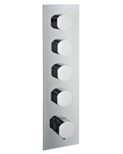 Rubinetterie Treemme Hedò Miscelatore Doccia Termostatico Incasso A Muro 4 Uscite Parte Interna e Esterna Inclusa Materiale Ottone Finitura Cromata 5 Fori Monocomando 1 Leva Stile Moderno Con Piastra