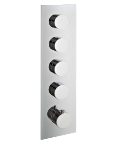 Rubinetterie Treemme X-Change XR Miscelatore Doccia 4 Uscite Termostatico Incasso A Muro Parte Interna e Esterna Incluse Materiale Ottone Finitura Cromata 5 Fori Monocomando 1 Leva Stile Moderno Con Piastra
