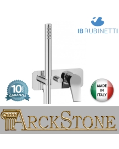 Miscelatore doccia incasso due vie con kit doccia integrato nella placca marca IB rubinetti modello Twitter rubinetteria rubinetto ottone cromato fontana finitura cromo rivenditore autorizzato campania arredamento garanzia 10 anni qualità made in italy