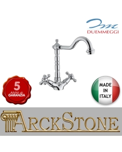 MIscelatore Monoforo Lavabo Scarico Automatico 1" 1/4" E Vitone Ceramico Duemmeggi Oxford Ottone Finitura Cromata